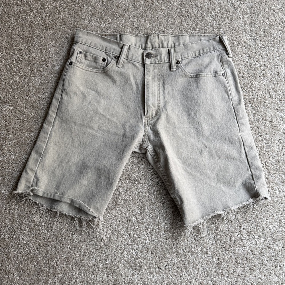 Levi's Denim Shorts Mens 32 Gray 513 Jorts Stretch Cutoff Slim Casual Summer